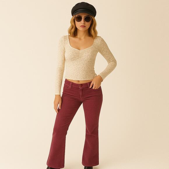 VTG Blue Cult corduroy pants Women's Sz 30 30x33 Mauve low rise bootcut Y2K USA - Picture 1 of 16